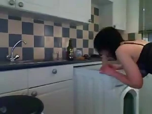 Busty Milf Masturbating In The Kitchen