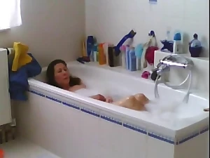 Hot wife caught shaving puss and masturbating in bath room